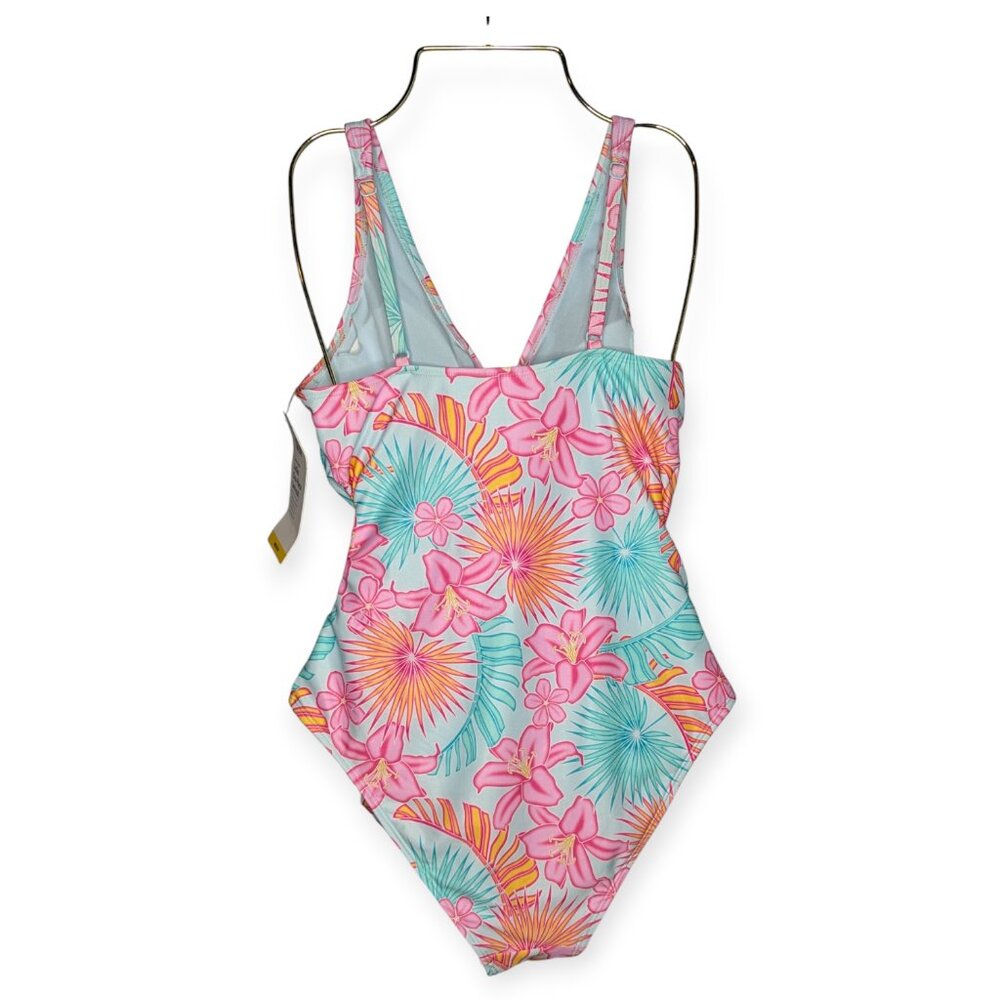 Member's Mark Tropical Floral Wrap One Piece Swimsuit Women's Size Medium NWT - Picture 6 of 13